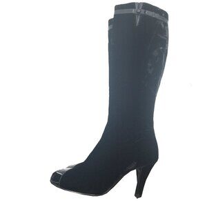 Chanel Brand New Black Velvet Boots